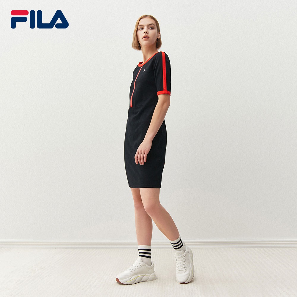 Online Exclusive Women's Embroidered F-box Logo Back Slit Dress