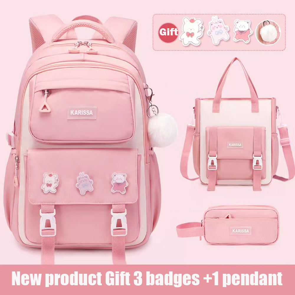 New cute elementary school students schoolbag girls schoolbag children&#039;s shoulder bag splashproof shoulder backpack wearable large-capacity schoolbag for 1-6-9 grade