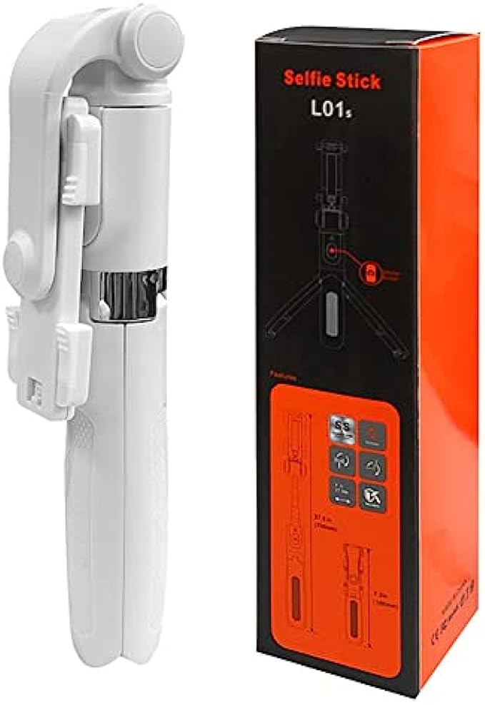 VITTENELENT Portable Selfie Stick Phone Tripod with Wireless Remote for 4&#039;&#039;-6.8&#039;&#039; iPhone and Android Smartphones (White)